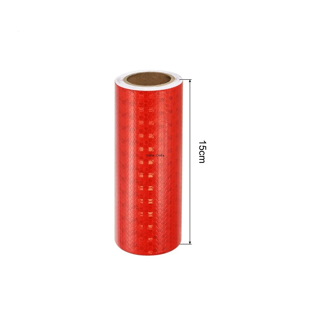 2.5 cm/5 m/10 cm/15 cm/20 cm * 5 M Rosso Brillante Stelle Adesivo Riflettente Impermeabile Forte Adesivo Avvertimento di Sicurezza Nastro Riflettore Per Auto