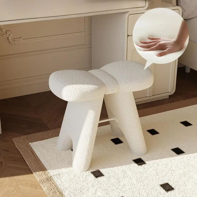 1Pc dressing stool, bow makeup stool, modern dressing stool, dressing table chair, white bedroom, modern simple home view 3