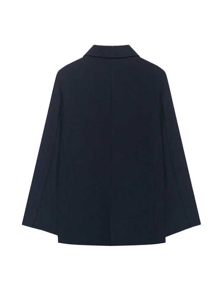Women's Solid Color Blazer Coat Long Sleeve Front Button Office Wear Casual Chic Outerwear Top
