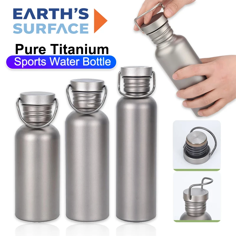 600ml 750ml Pure Titanium Water Bottle Ultralight Leakproof Portable Outdoor Camping Hiking Cycling Sports Travel Drink Kettle
