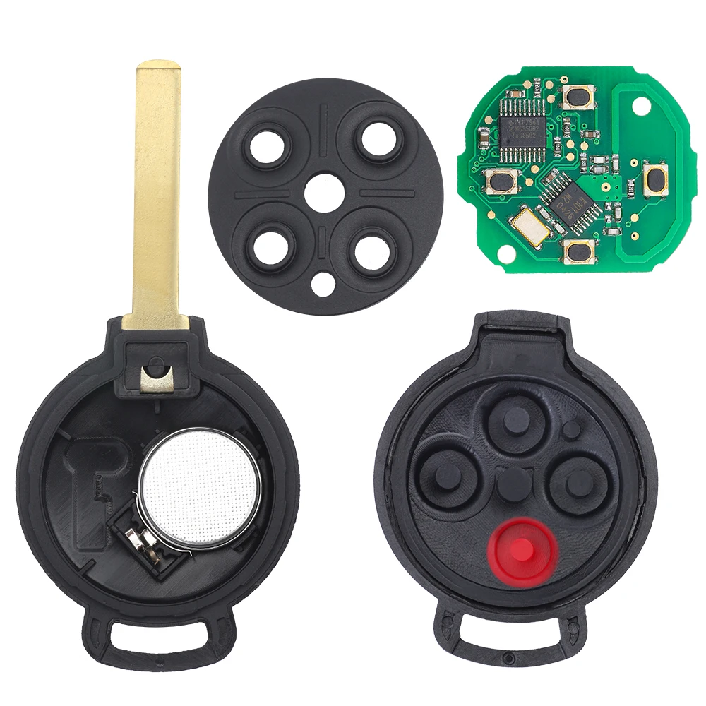 4 Buttons Remote Car Key FSK 315MHz ID46 Chip for Mercedes Benz Smart Fortwo 451 2007-2015 FCC:267T-5WK45144 KR55WK45144