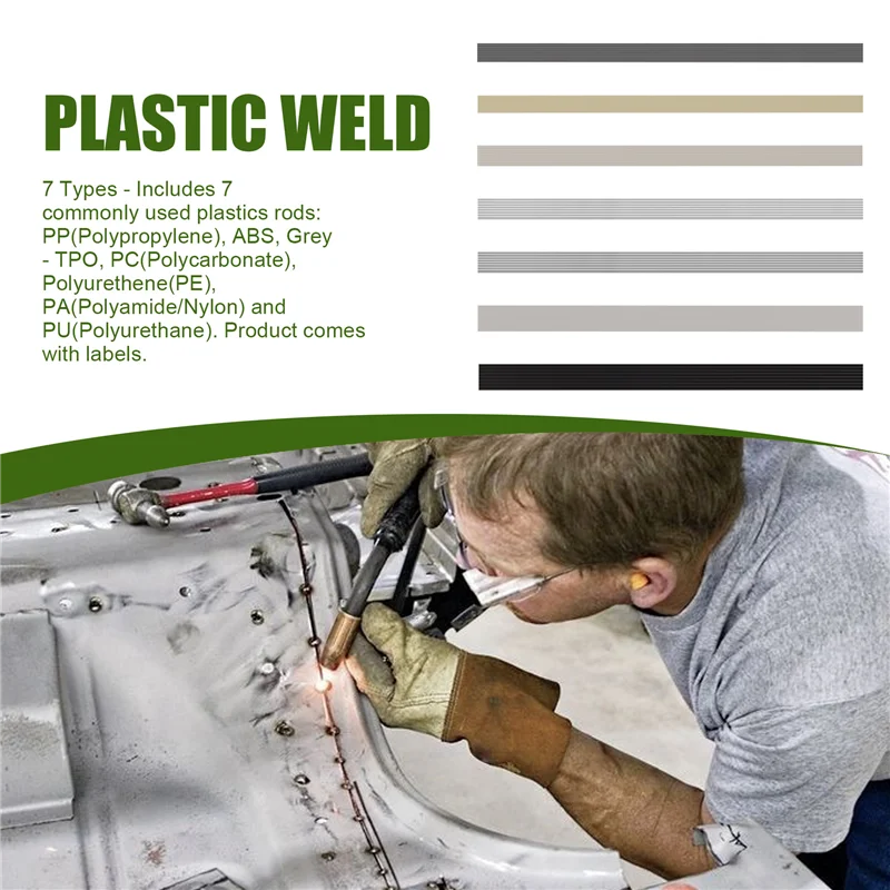AC52-แท่งเชื่อมพลาสติก,7 ประเภท ABS PP PU PE PA PC TPO 13 นิ้วเครื่องเชื่อมพลาสติกRodสําหรับรถกันชนKayak