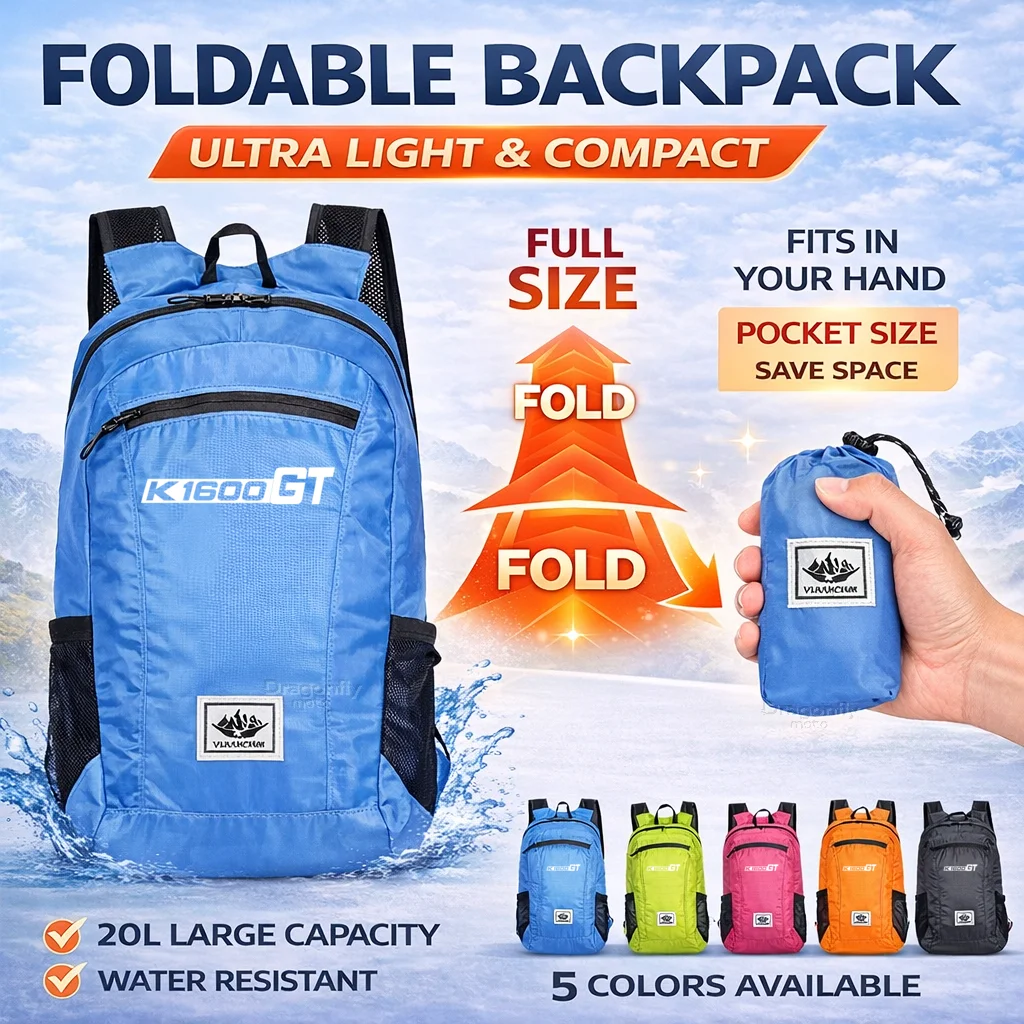 

20L Foldable Motorcycle Backpack For BMW K 1600GT K1600 GT K 1600 GT 2016-2021 Portable Ultralight Outdoor Hiking Camping