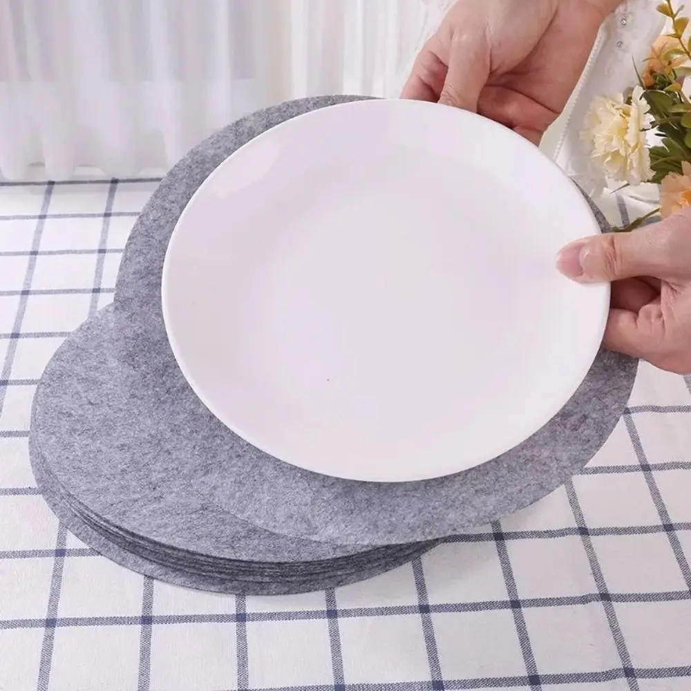 24PCS Felt Dish Protection Pad Bowl Anti-Friction Pad Soft Board Storage Packing Food Plate Divider Separator Protectors