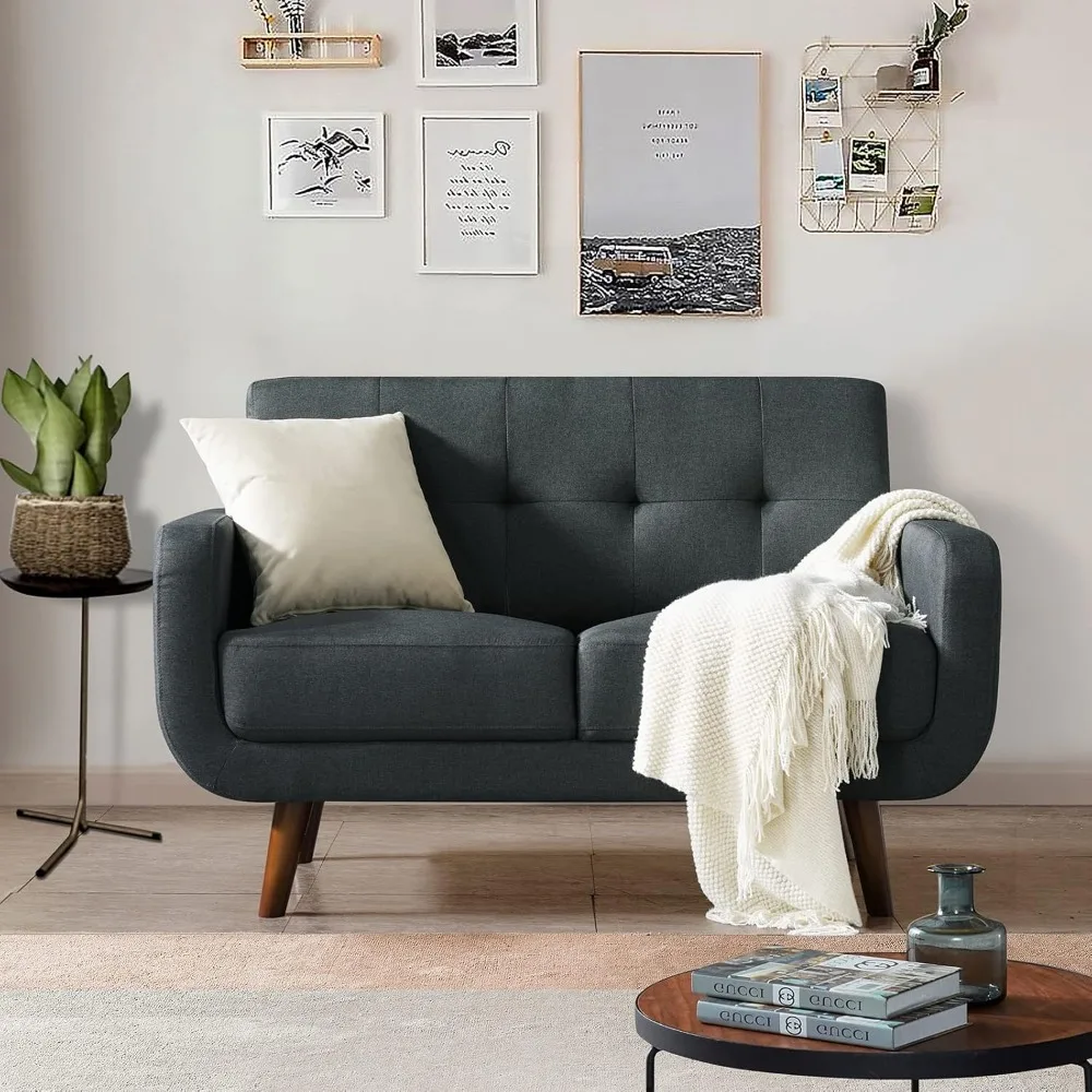 أريكة Loveseat الحديثة في منتصف القرن، أريكة صغيرة معنقدة مقاس 51 بوصة للمساحات الصغيرة، مثالية لغرف المعيشة وغرف النوم والشقق، #6