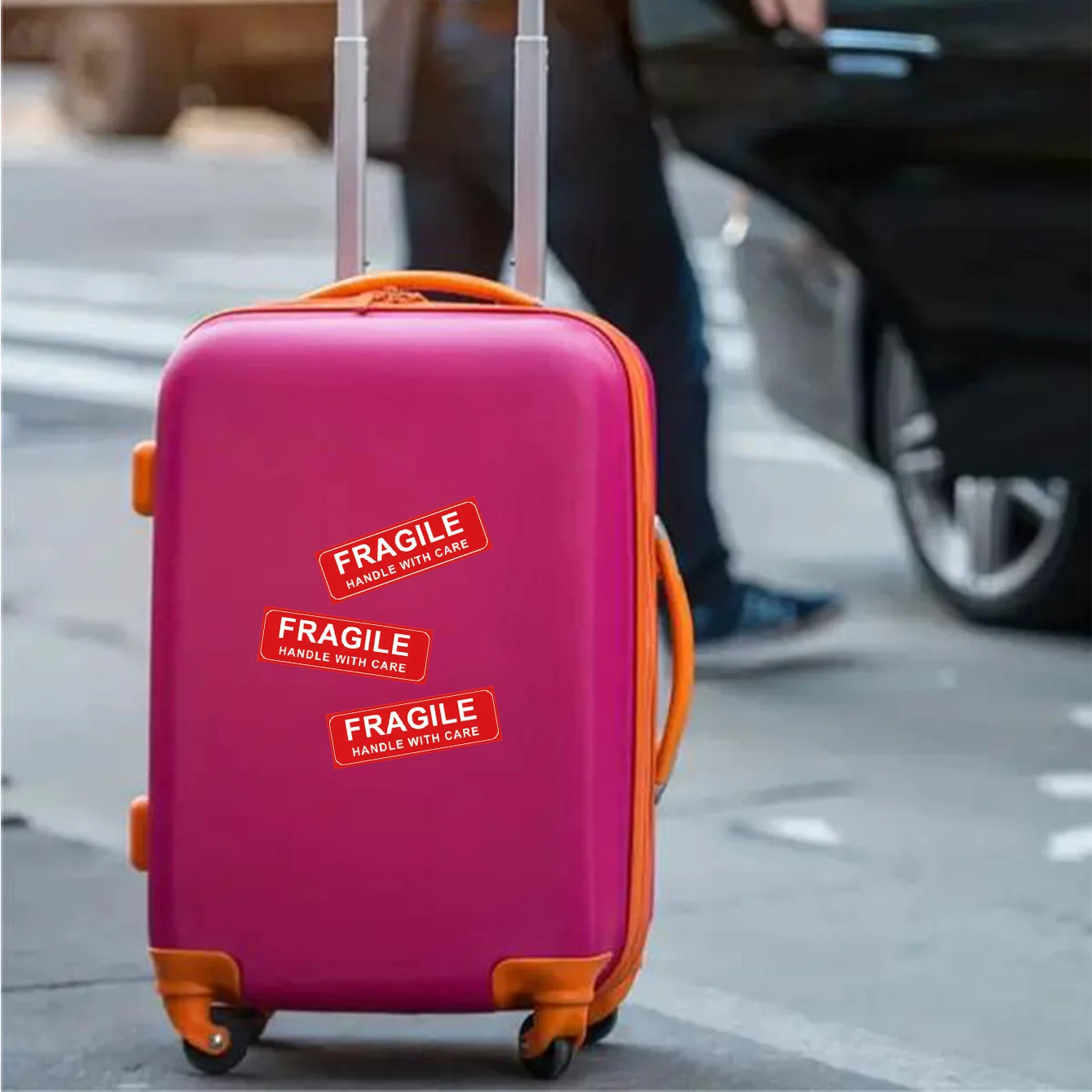 1000/500/150 ورقة/لفة ملصقات التسمية الهشة التعامل مع علامات التحذير الرعاية علامات الشحن الدقيقة ملصق #6