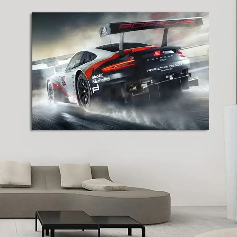 911 RSR Racing Sports Car Back View Cuadros HD Decorative Posters Wall Art Pictures Canvas Paintings Bedroom Home Decor