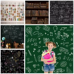 Volta às aulas baixadeira de livros, biblioteca, livros de livros, interior, fotografia, pano de fundo, bebê, fotográfico para estúdio fotográfico