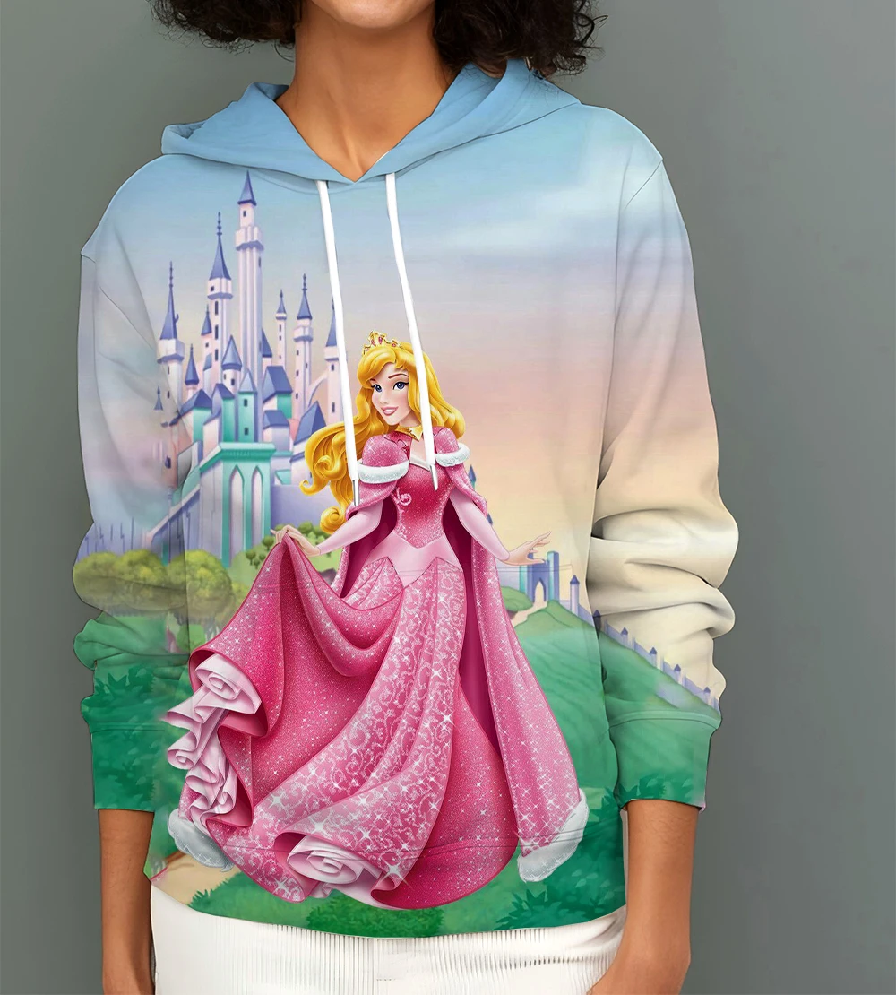 Spring and Autumn Hot Sale Disney Princess Aurora Sweater 3D Printing Adult Women Spring and Autumn New Hoodies Street Fashion P