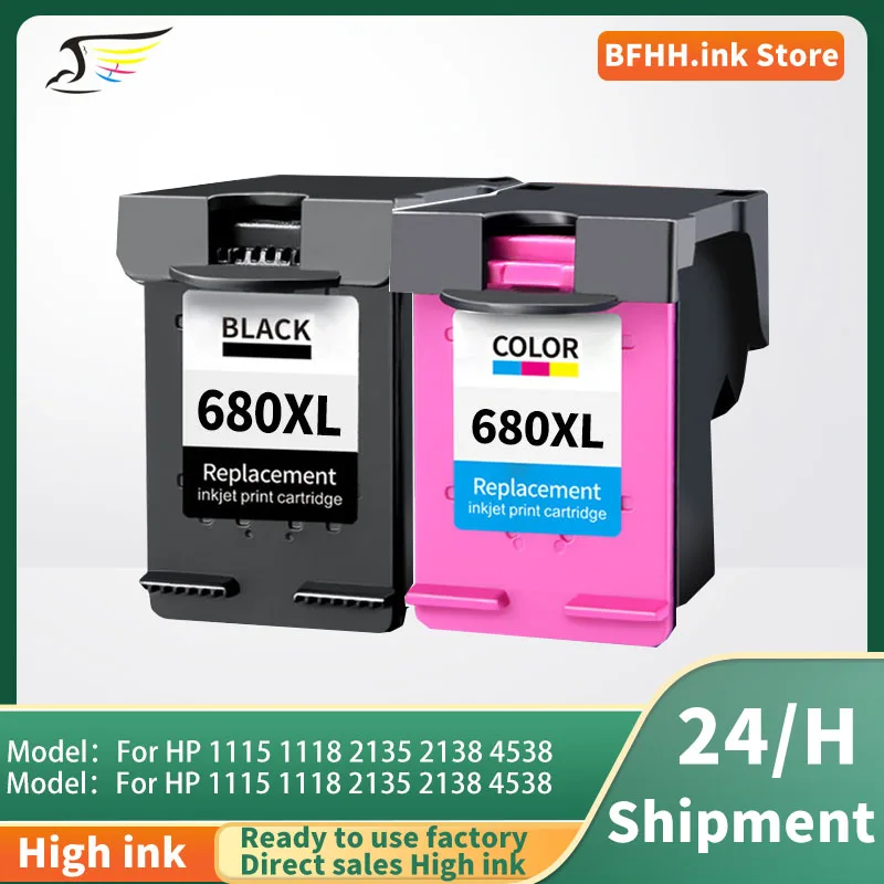 680 680XL Compatible Ink Cartridge for HP 1115 1118 2135 2138 4538 4678 2600 3635 3636 3638 3838 2600 5000 5200 Printers Inks