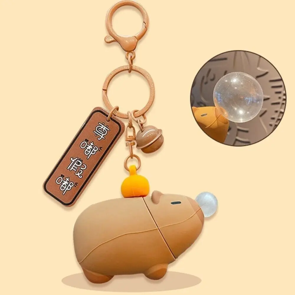 Squeeze Bubble Capybara Pendant Keyring Capybara Spitting Toys Bag Charm Car Keychain Gift