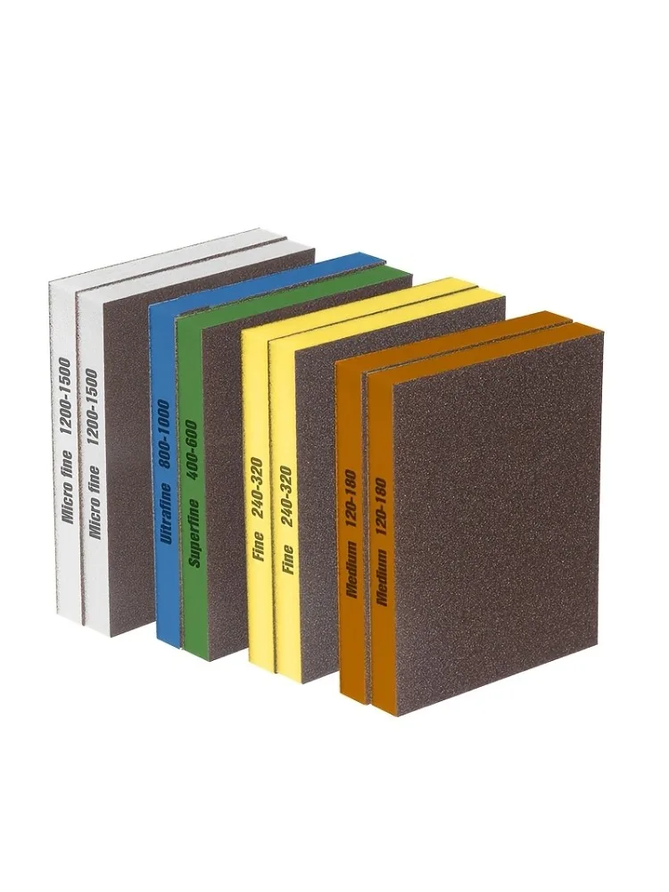 8-teiliges Set Doppelseitige Schleifpads, Tragbar für Autopolitur & Möbel, Körnungen: 120-180/240-320/500-600/800-1000/1200-1500