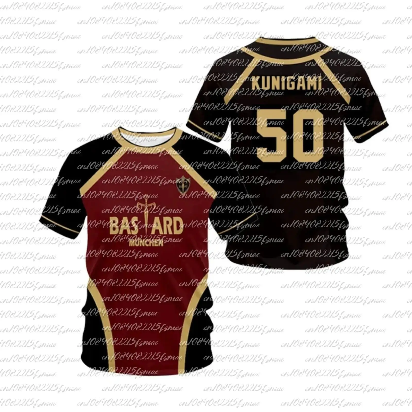Anime 3D-Druck Fußballtrikot Cosplay-Kostüm Sommer Kurzarm-T-Shirt Rot Schwarz Fußballuniform Oberteile Kaiser Isagi Ness Kinder – Detail 5