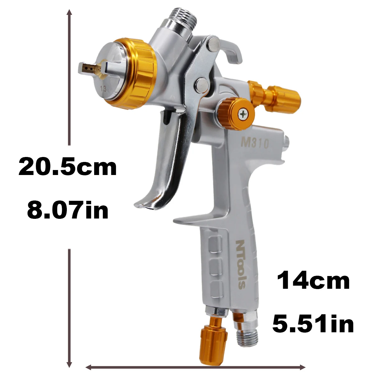 NTOOLS Professionele HVLP-spuitpistoolset 1,3 mm mondstuk Hoge kwaliteit autolaktoepassing Comfortabel voor alle autolakken