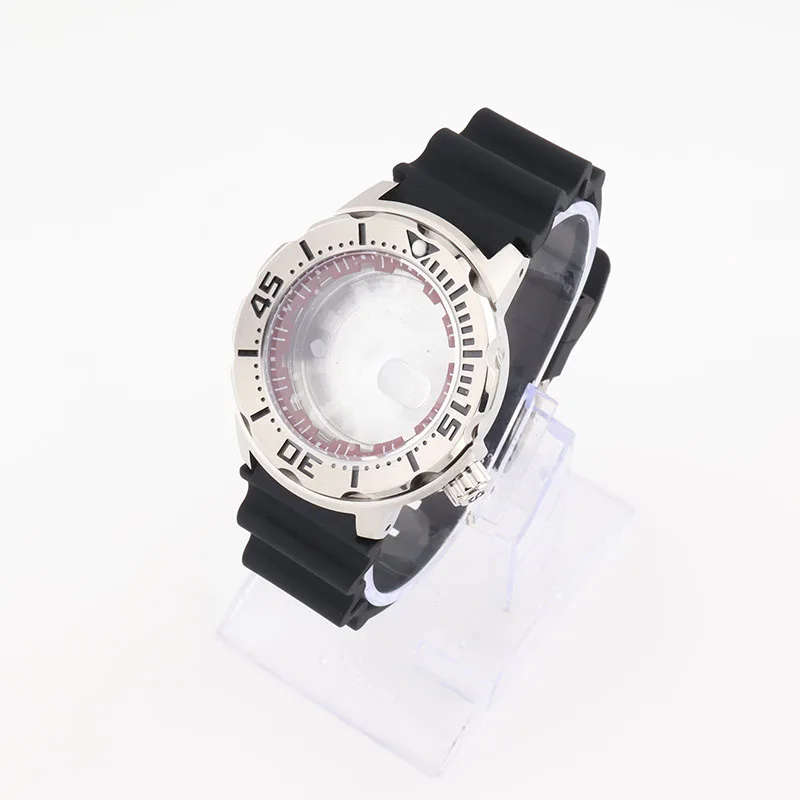 

42mm Hardlex Crystal Orange Monsters Mans Diver Stainless Steel Watch Case for Seiko Mod NH35 NH36 Movements Replacement Parts