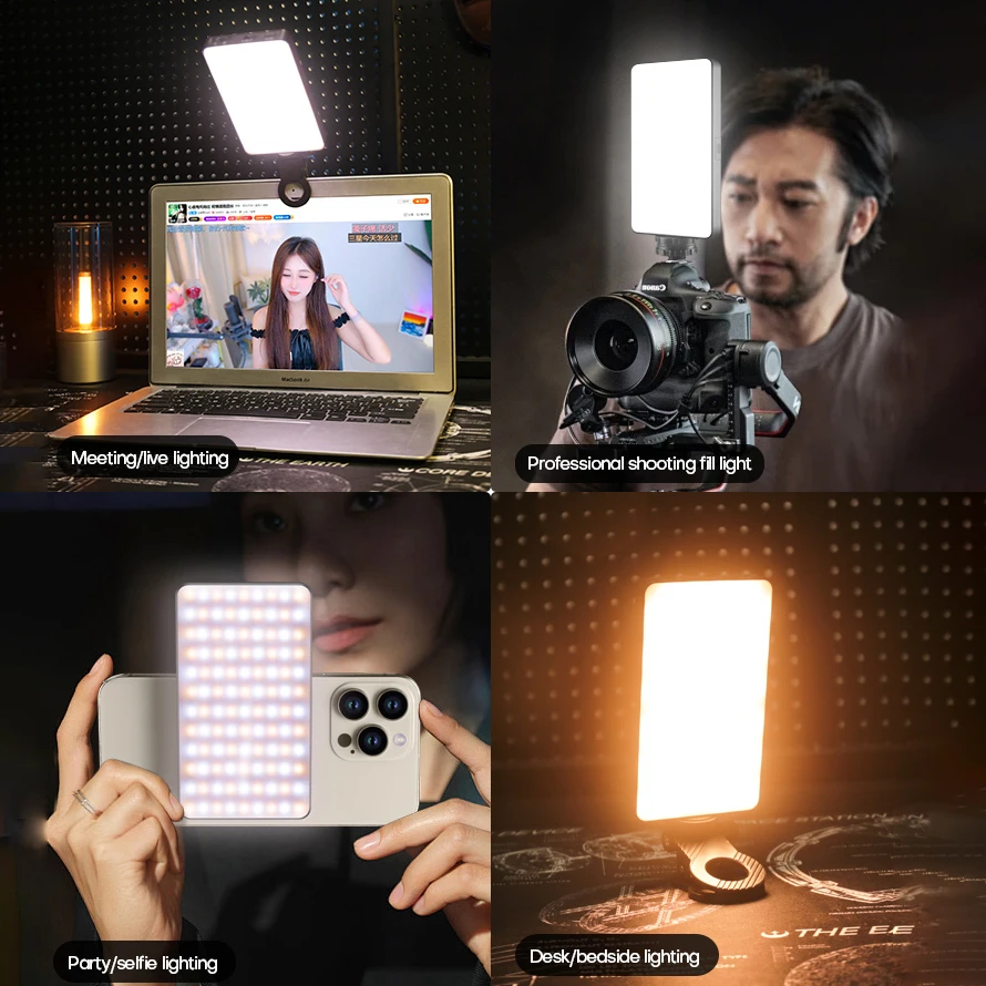 RGB Video Light, Portable LED Camera Light 0-360 Full Color, CRI 95+ 2500-9000K LED Video Light, LED DSLR Lighting for Vlogging