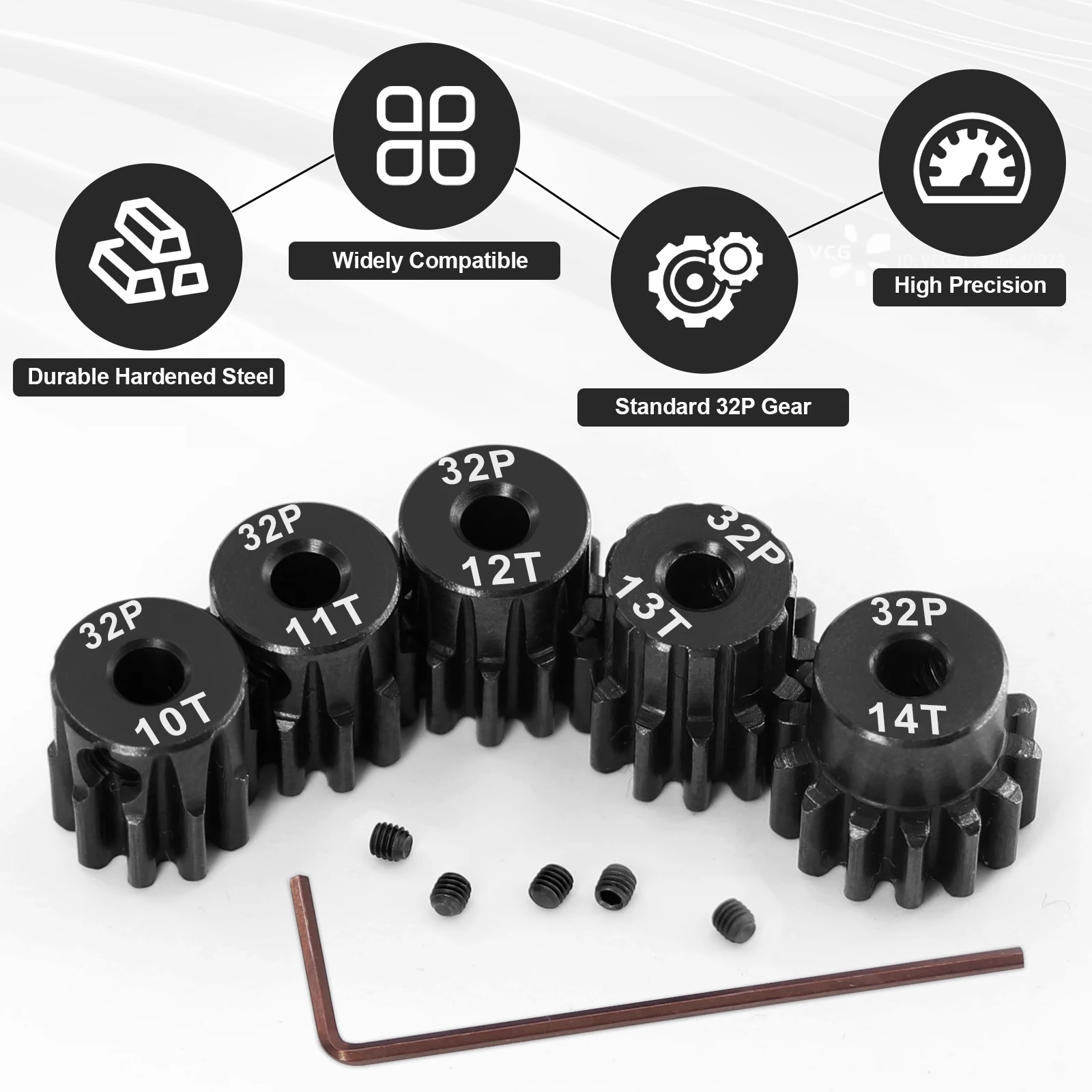5 قطعة الصلب تصلب 32P ترس 10T 11T 12T 13T 14T 3.175 مللي متر رمح ل Traxxas Arrma HSP HPI محوري تاميا Losi 1/10 RC سيارة
