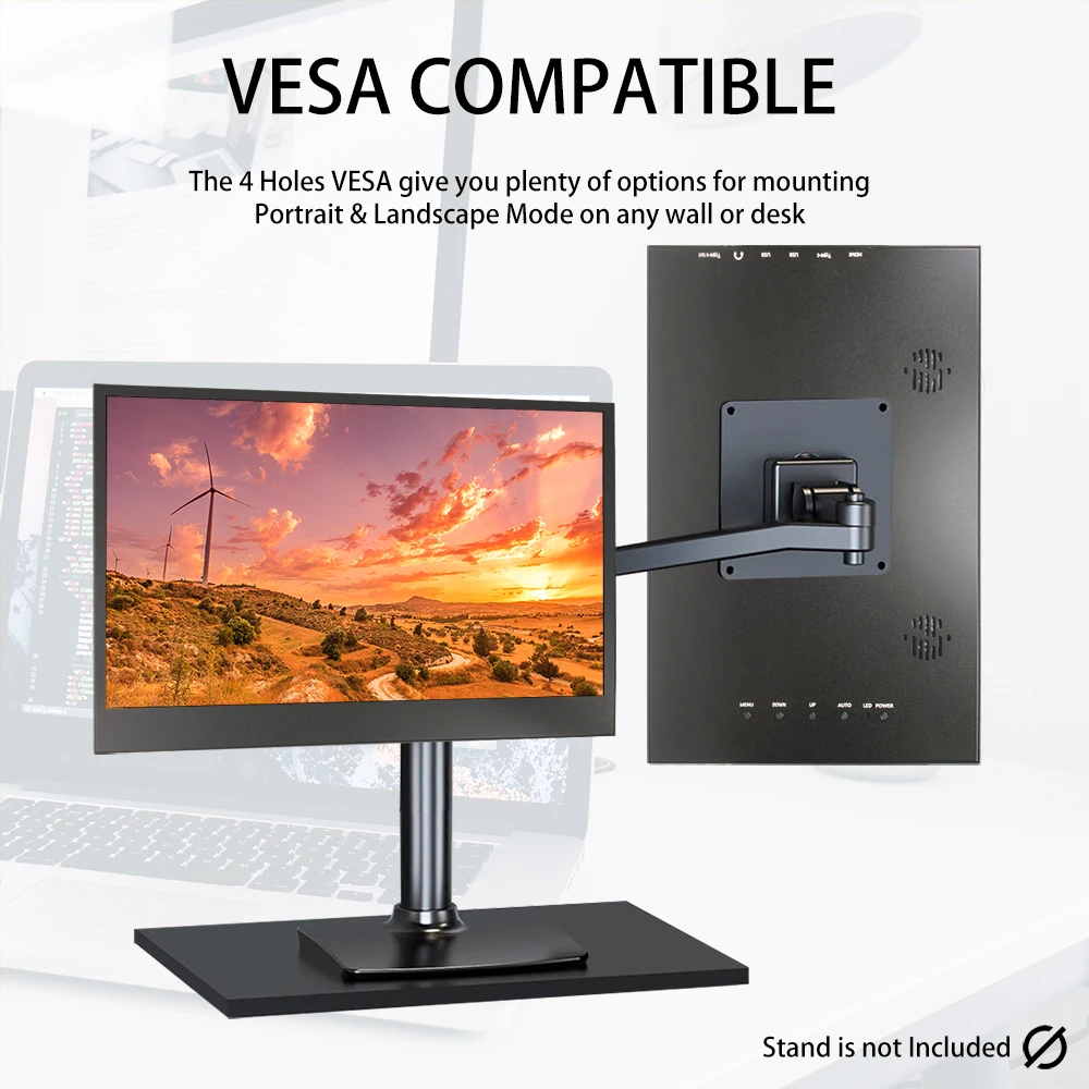 LESOWN Monitor LCD portatile largo da 12.5 pollici USB C Touchscreen capacitivo HDMI 1920x1080 IPS Monitor Sub Screen per Computer da gioco