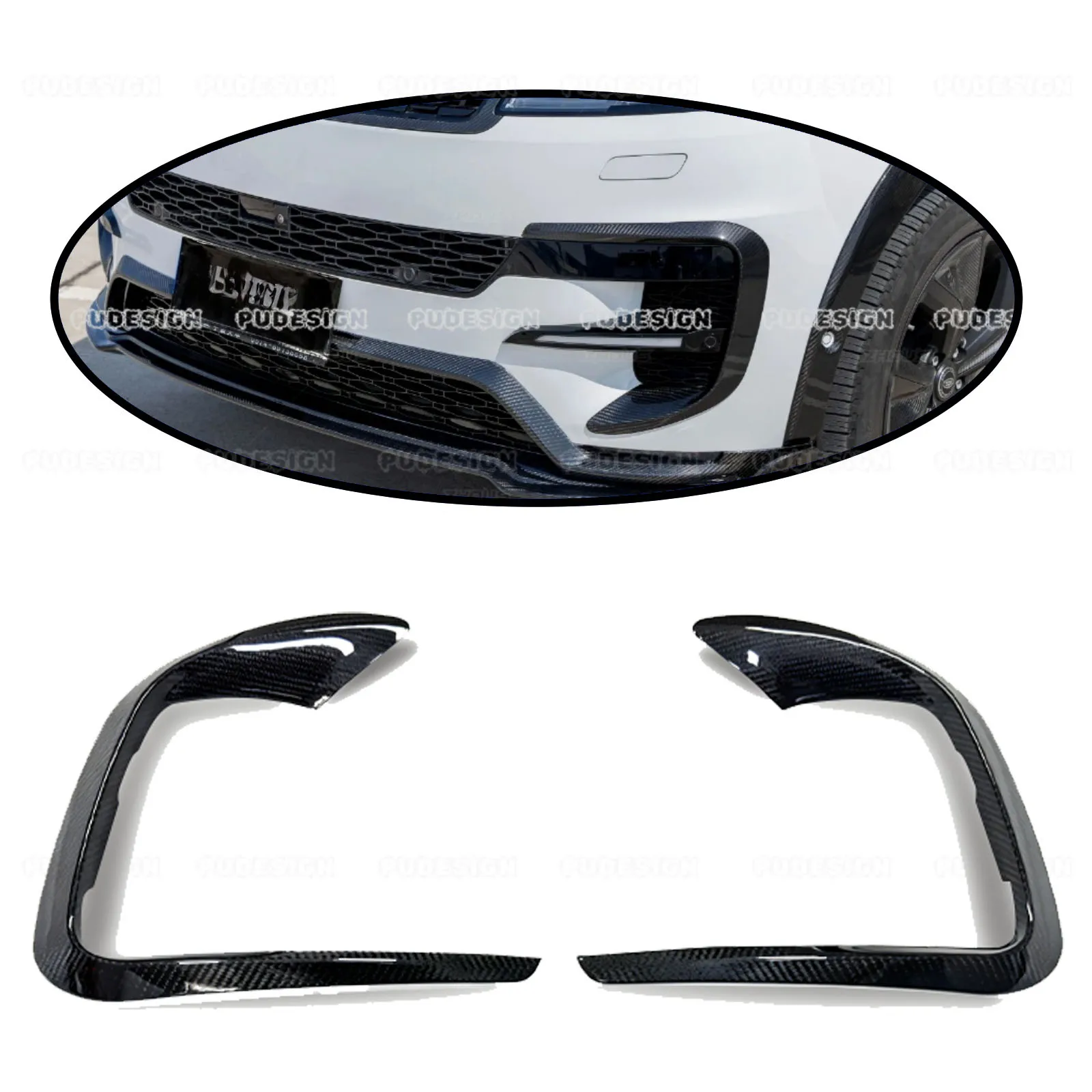 

Сплиттеры-канарды из сухого карбона для Land Rover Range Rover Sport 2023+ (комплект для тюнинга)