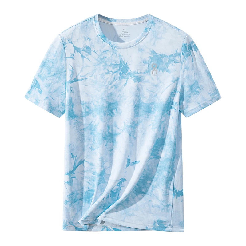 

Мужская быстросохнущая дышащая футболка с коротким рукавом для повседневной носки, фитнеса, бега, походов, активного отдыха, тонкая модель, базовая футболка в стиле Ханьфу