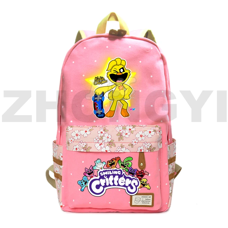 

Fashion Girls Smiling Critters Game School Bags Casual Portable Women Backpack Book Laptop Bag for Teenager Travel Shoulder Bag