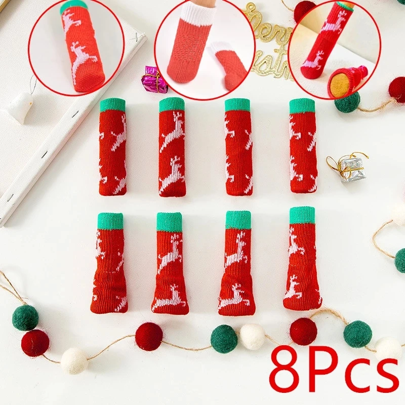 Рисунок 6 - рождественские Вязаные чехлы для ножек стула