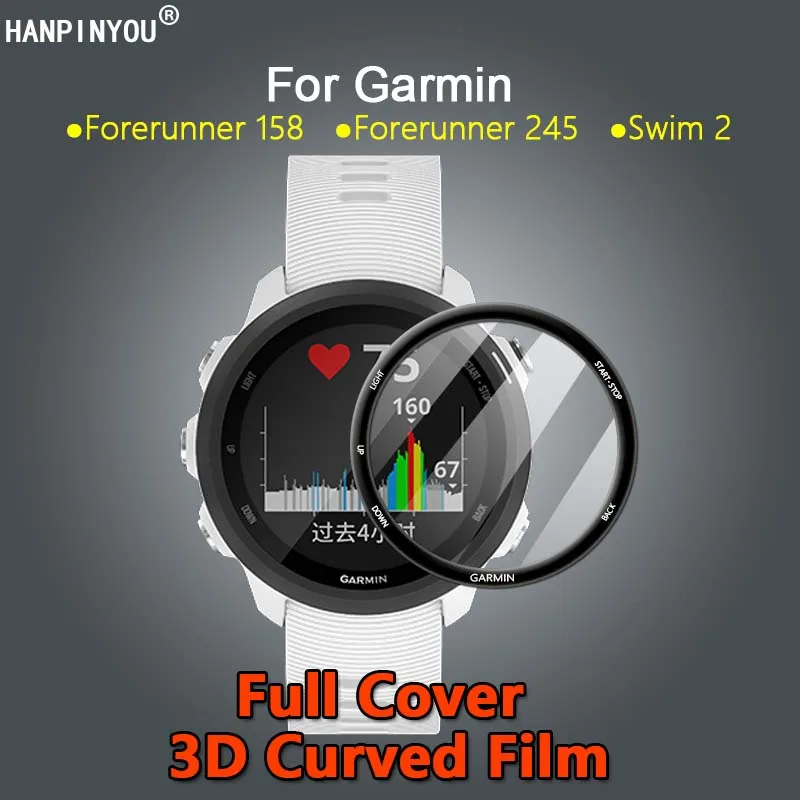 For Garmin Forerunner 955 255 255S Swim 2 158 245 Ultra Clear Full Cover 3D Curved Soft PMMA Film Screen Protector -Not Glass