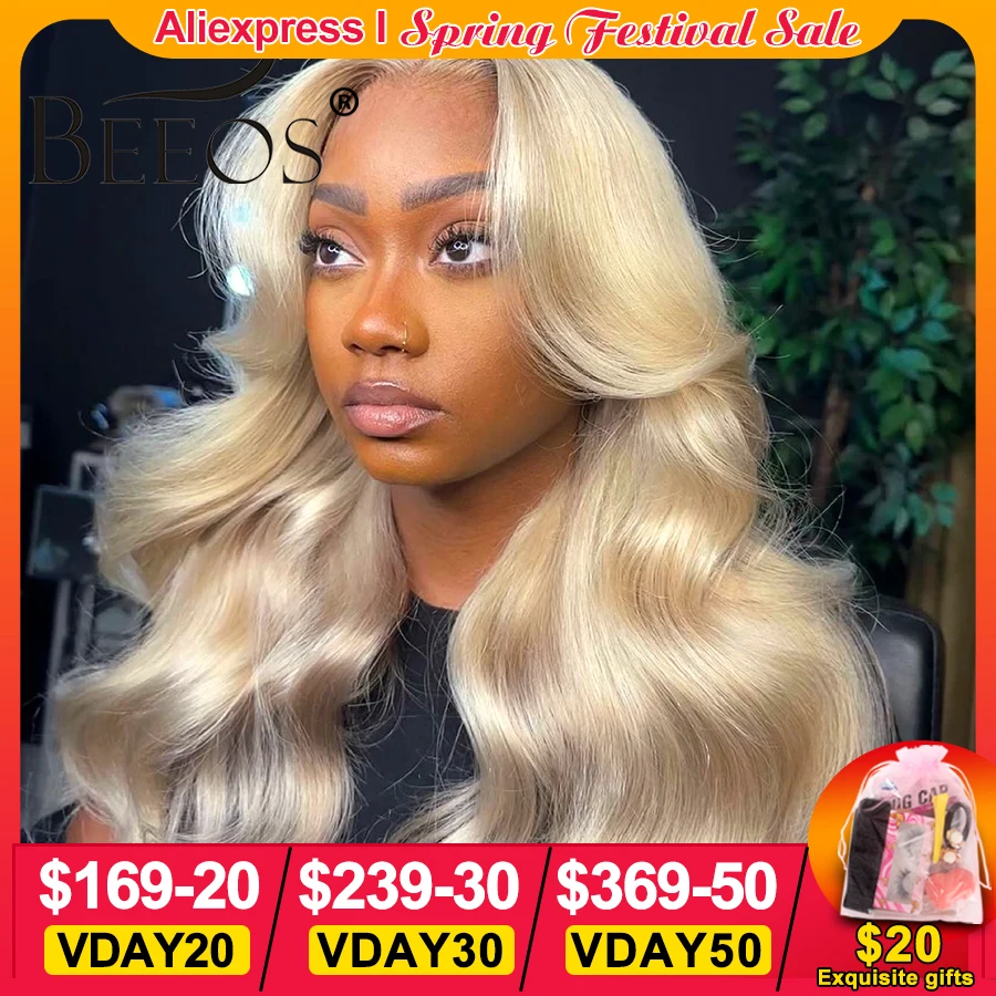 613 Blonde Body Wave 13x6 HD Lace Full Frontal Wig HD Transparent Lace Front Human Hair Wigs For Women 250% 5x5 HD Closure Wig