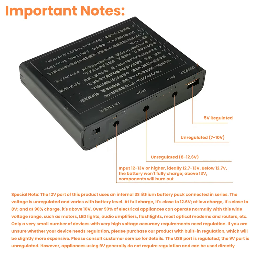 6-Zellen 18650 Akku USV Unterbrechungsfreie Stromversorgung Powerbank-Box für Router Handy Stromspeicher-Gehäuse 5V 9V 12V Ausgang – Detail 15
