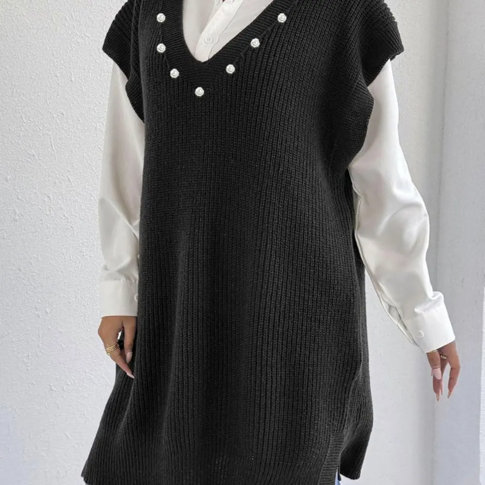 

Повседневный шерстяной жилет с круглым вырезом без украшения, женский вязаный жилет, удобный, дышащий, модный