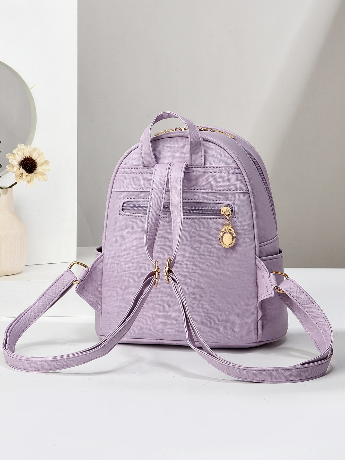 Stylish Mini Backpack - Premium PU Leather, Compact Daypack for Daily Essentials, Versatile and Practical for Multiple Occasions