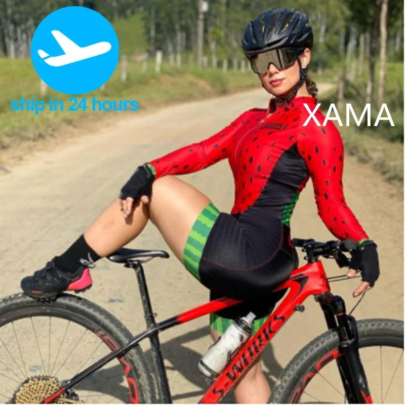 

XAMA Cycling Ladies-Cycling-Monkey-Long Sleeve-Summer-Set-Cycling bicicleta infantil Set Suit-Workwear