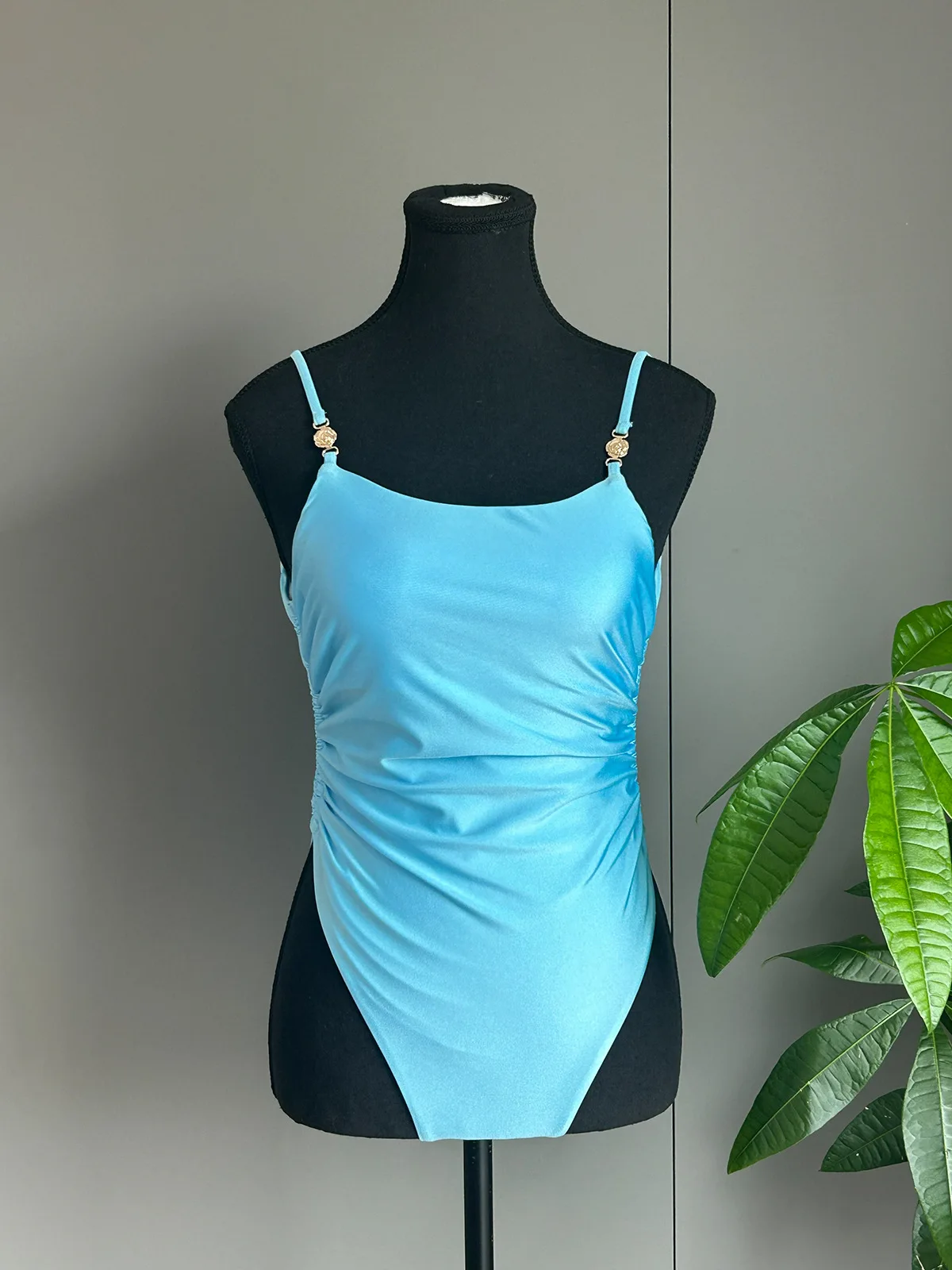 sexy blue plain metal rose swimsuits one piece bodysuits swimwear bikinis bathing suit swimwear biquini tankini trikini