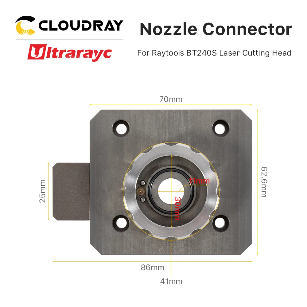 Connecteur de buse Laser Ultrarayc BT240, pièces de connexion de buse pour tête de découpe Laser à Fiber Raytools BT240S