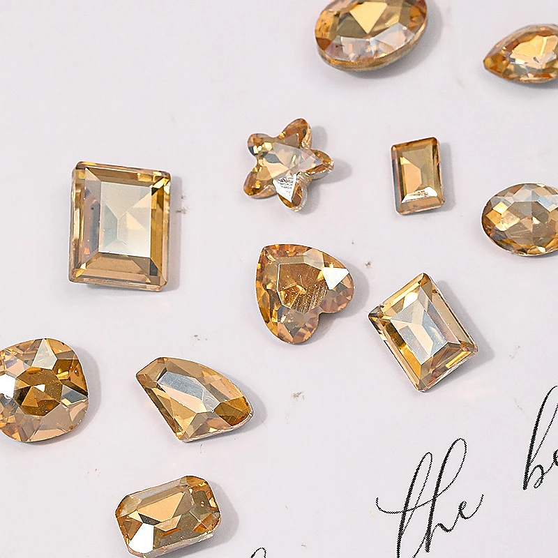 50PCS Gemischte Form Spitz Zurück 3D Kristall Nail art Strass Diamant Schmuck Zubehör Für Nägel Dekoration Maniküre Liefert