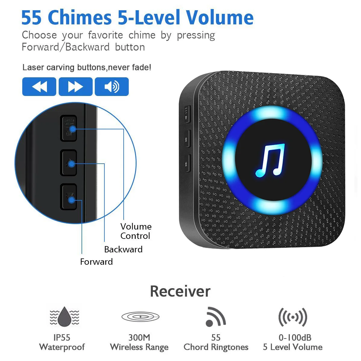 Campainha inteligente casa vídeo porteiro wi fi de visão noturna infravermelha botão sem fio ao ar livre campainha flash câmera segurança moni