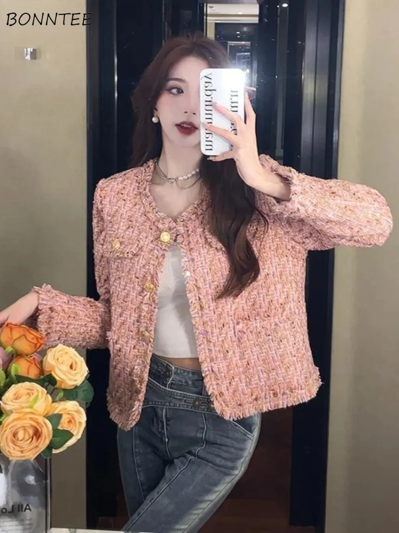 

Jackets Women Streetwear Ins Korean Fashion Cropped All-match Autumn Outwear Stylish Daily Elegant Sweet Office Ladies Trendy