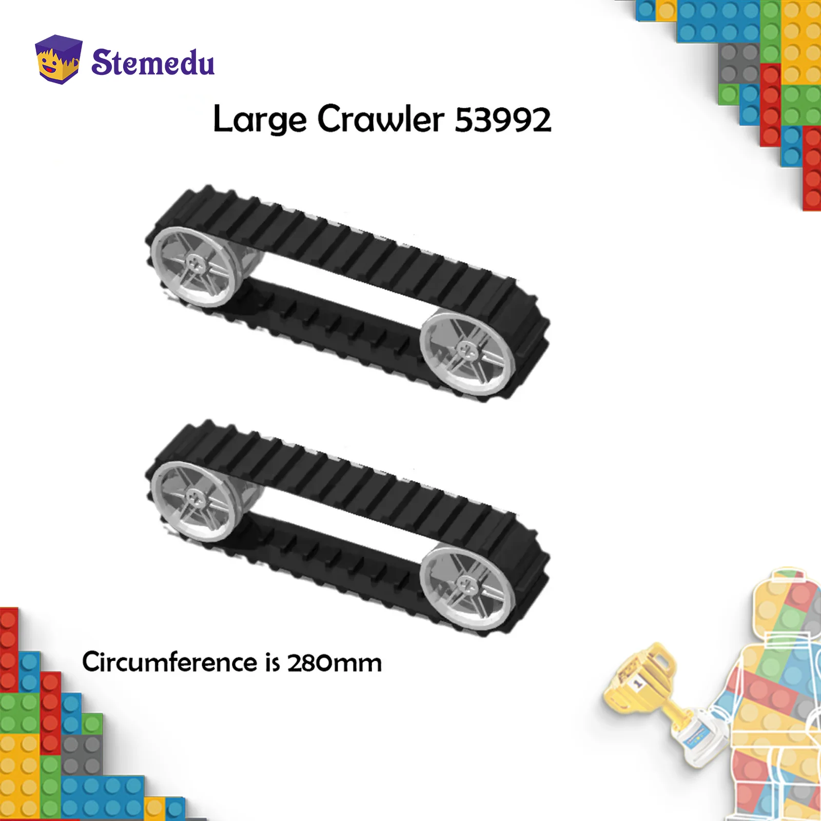 

MOC большая гусеничная гусеничная шина для бака 53992 13972 56145, совместимая с строительными блоками legoeds, аксессуары для грузовиков и транспортных средств