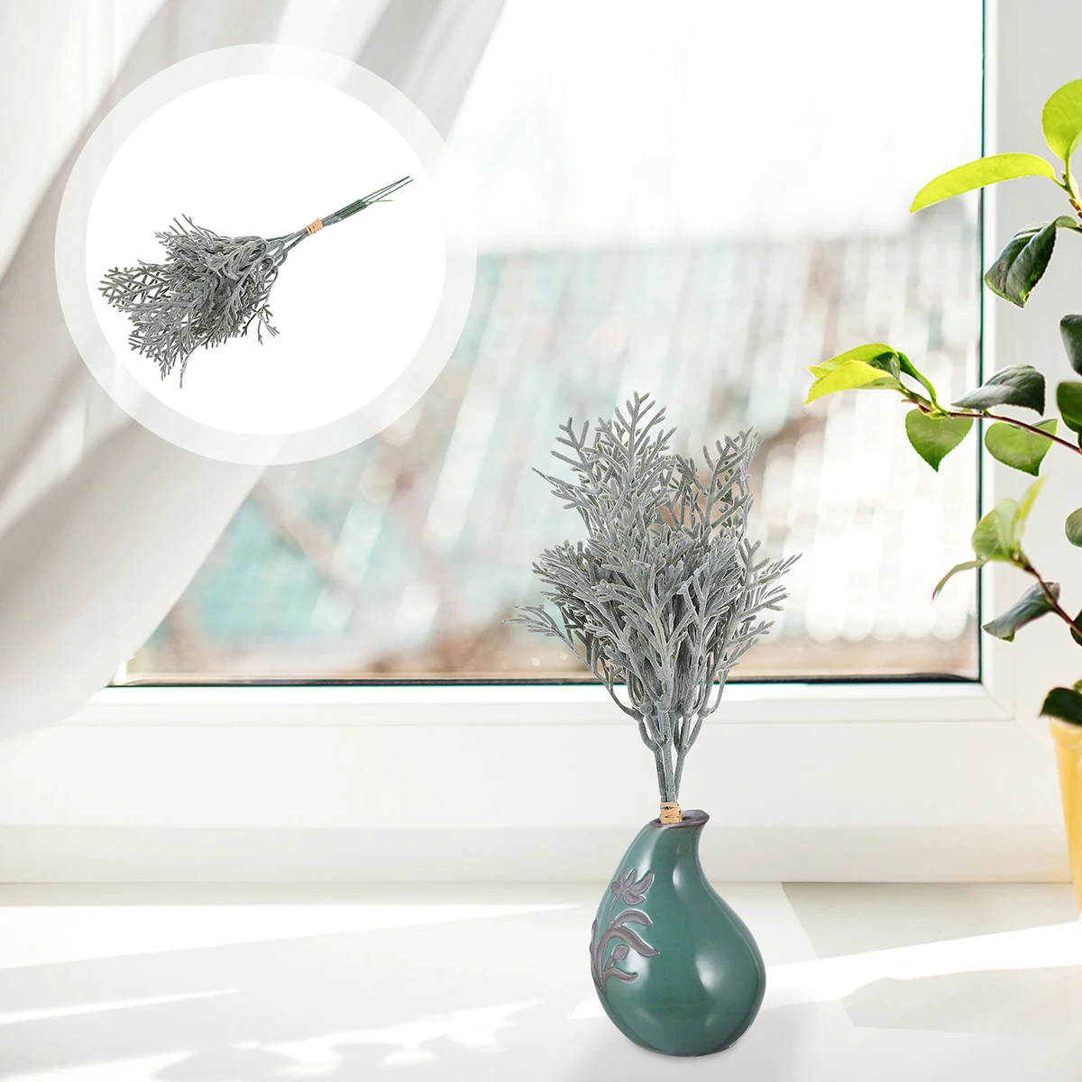 

6pcs Artificial Ornament Silk Imitation Decoration Home Wedding Party GiftImitation Flower Branch Fake Flower Stem