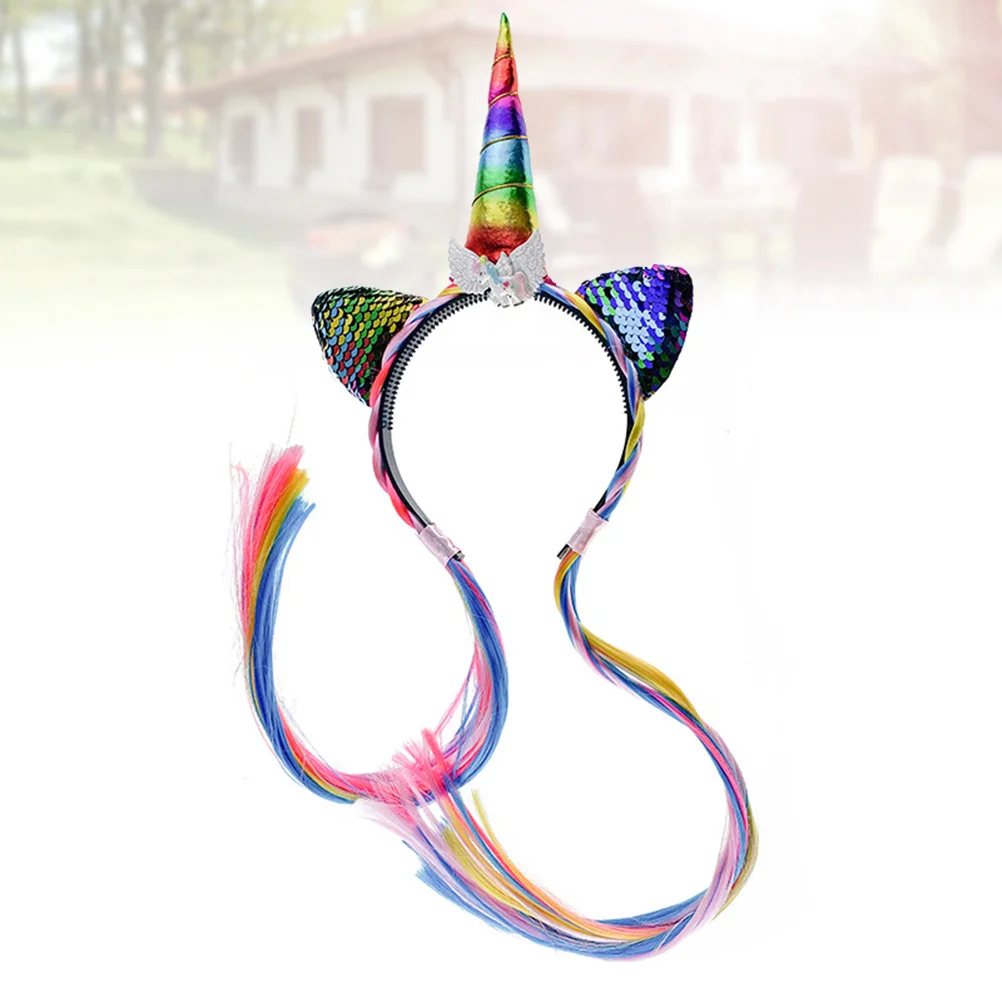 

Unicorn Hair Hoop Masquerade Party Accessory Makeup Headband Headdress Halloween Hairband