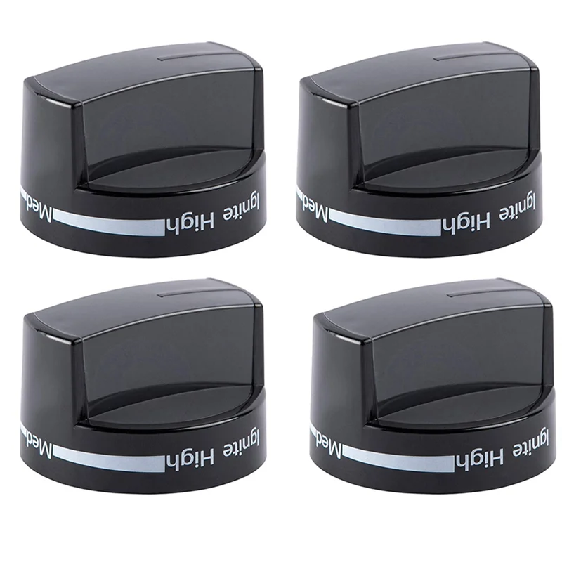 BISMZ 4X W10339442 Stove Knob, Cooktop Surface Burner Control Knobs Black Replaces WPW10339442 PS11753188