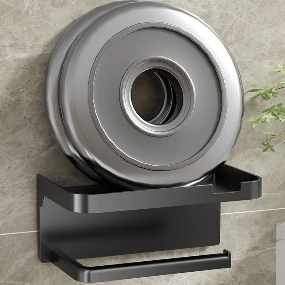 

Wall Mounted Toilet Paper Holder Space Saving Waterproof No Drill Tissue Rack Multi Functional Plastic Toilet Paper Box