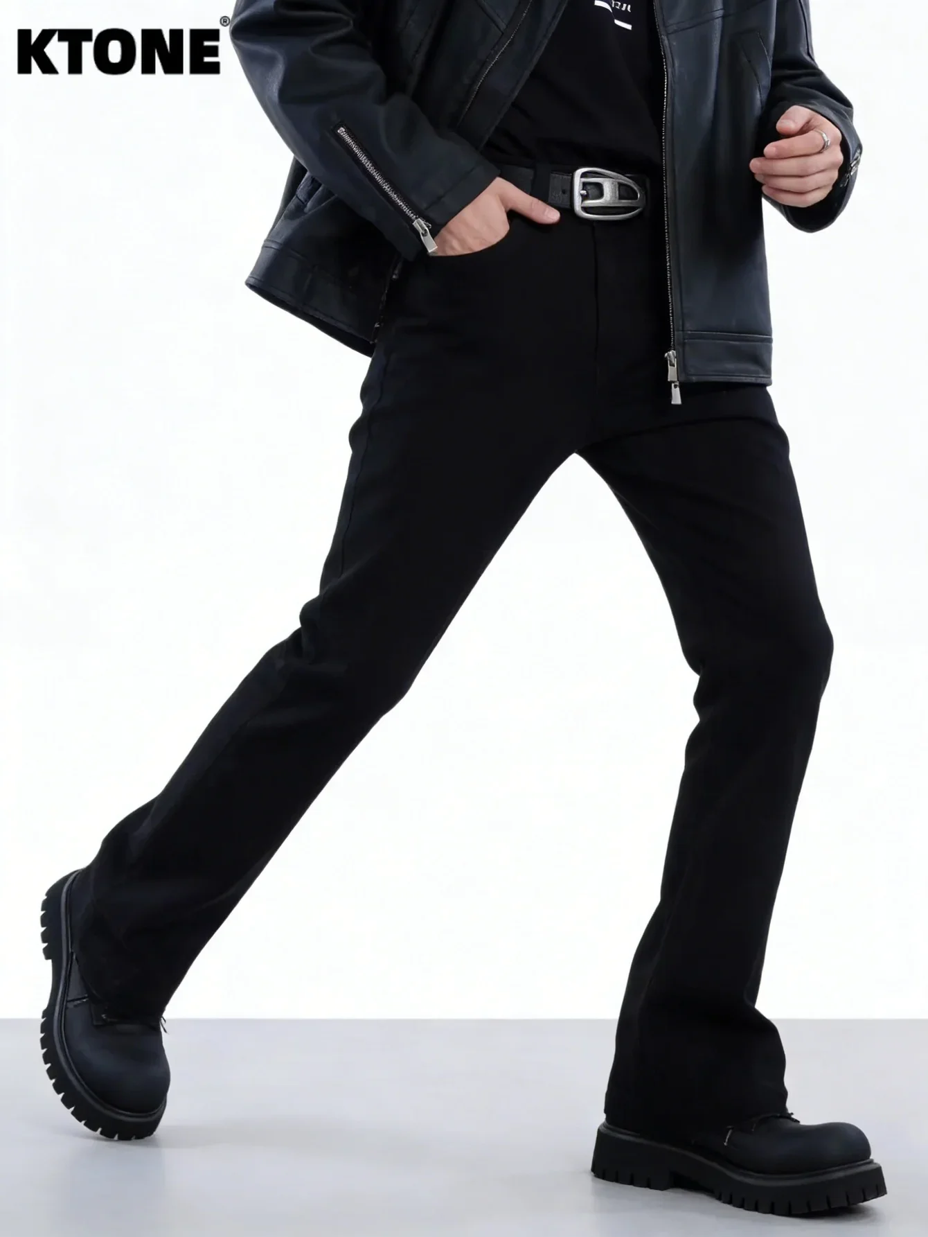 Gender Neutral Jeans Men's Black Slim Hip Hop Jeans Light Retro Drip No accessories or belts included