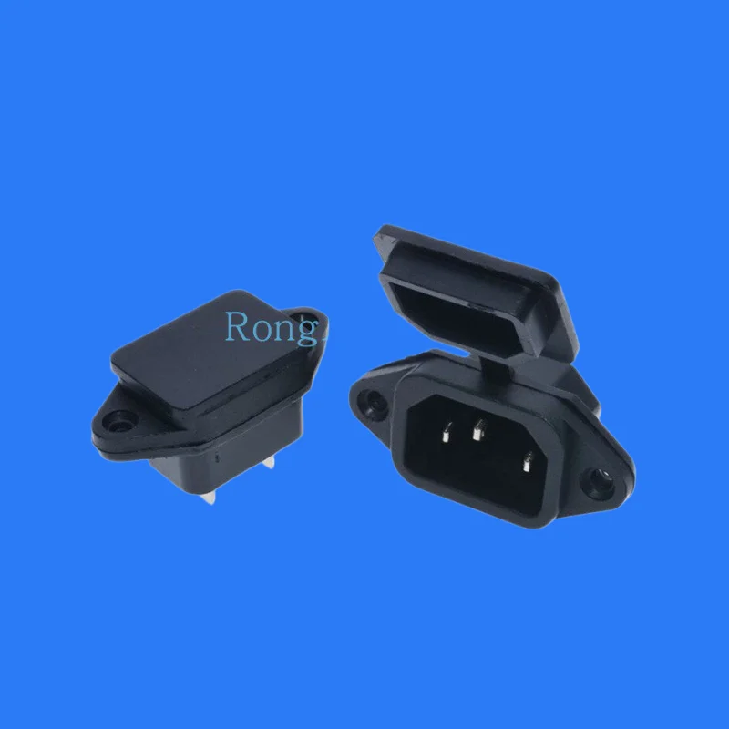 50pcs/ AC three-pin word power socket terminal rice cooker electric car plug socket SS-120 with lid dustproof and waterproof