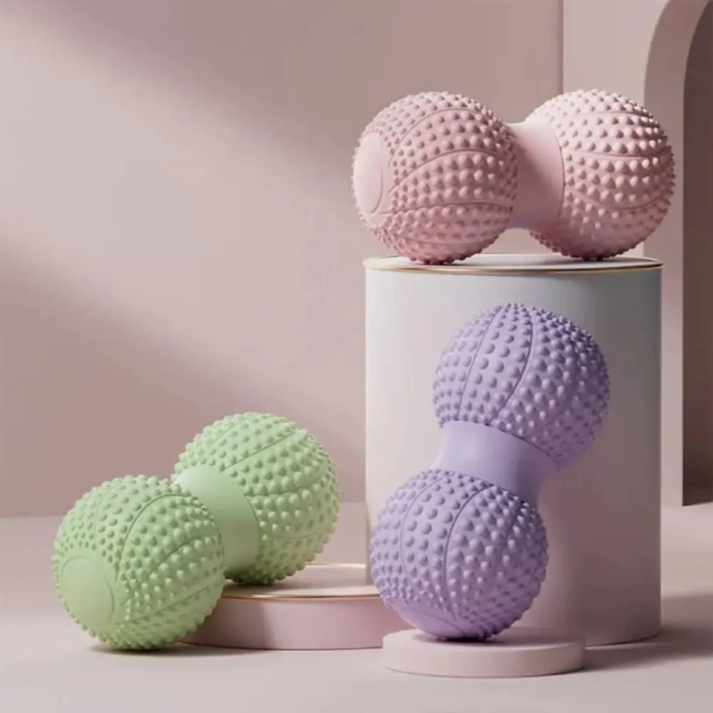 Double TPE Massage Ball Dual Balls Design Hard Texture Yoga Ball Ergonomic Shape Non‑Slip Trigger Point Ball Body Relax