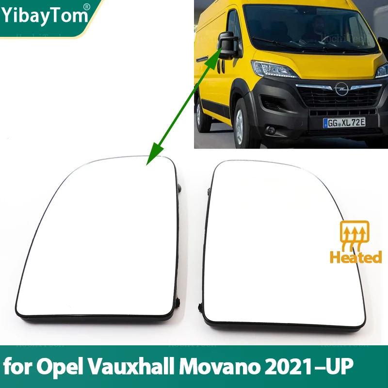 

Левое правое боковое зеркало с подогревом LH RH Замена объектива для Opel Vauxhall Movano 2021-2024