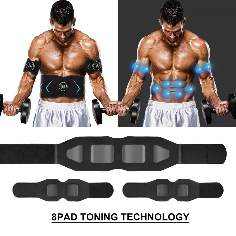 Muscle Stimulator Body Slimming Belt Electric Abdominal Trainer Toner Weight Loss New Smart EMS Fitness Vibration Belt Unisex