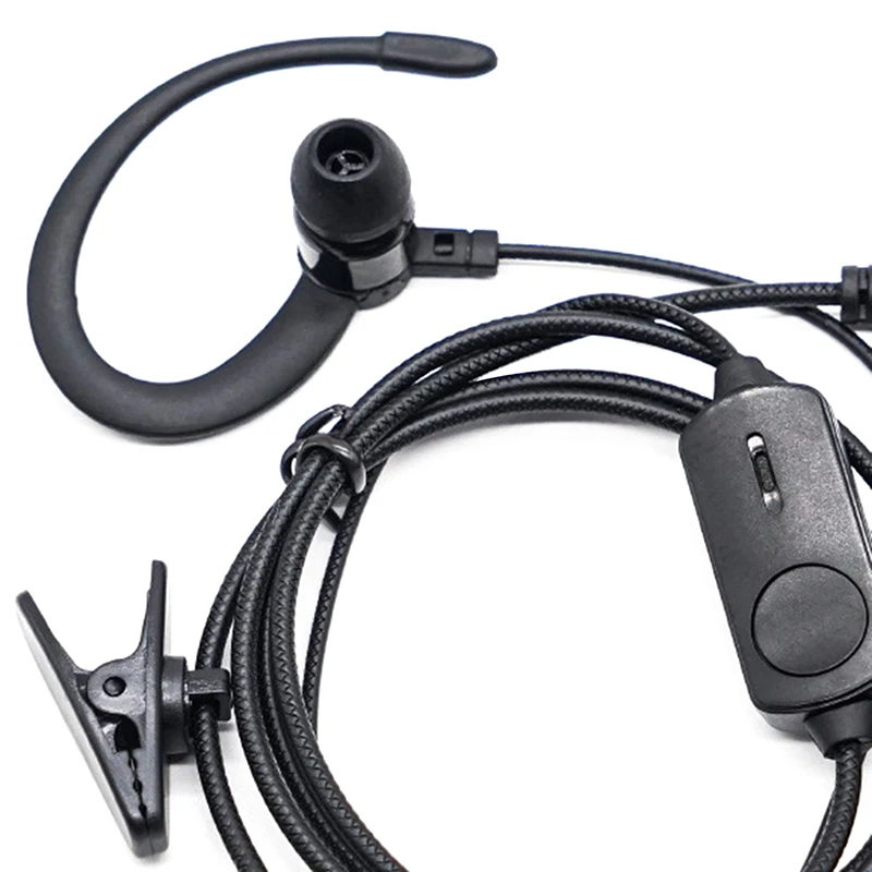 Fone de ouvido com gancho para walkie talkie bf760 bf996, microfone com fio com plugue k, fone de ouvido de rádio amador em dois sentidos