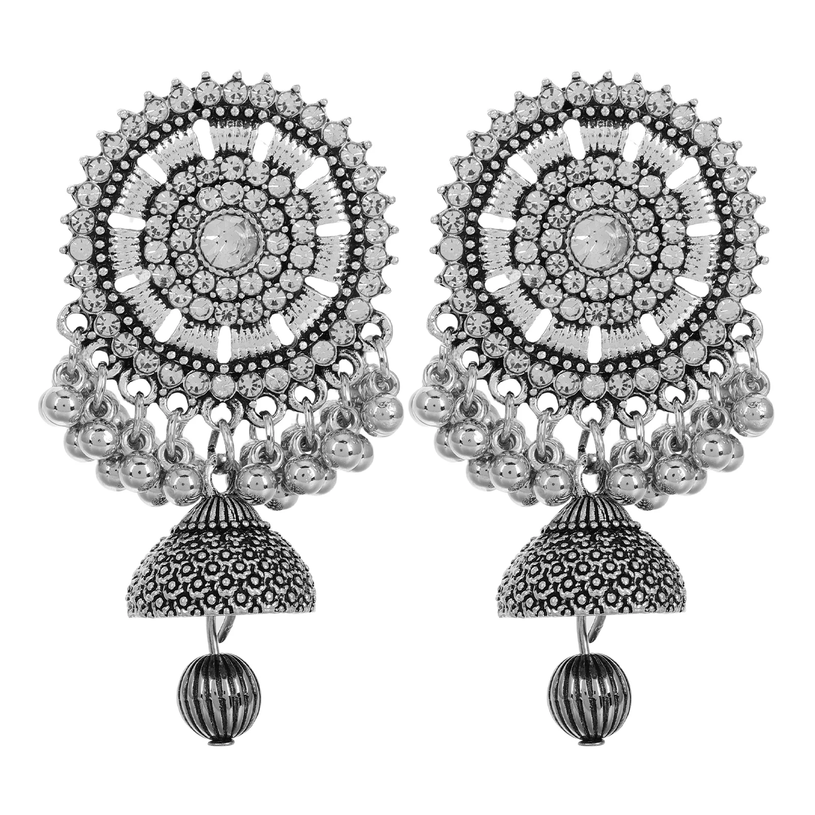 

Vintage Earrings for Women Indian Alloy Ethnic Beaded Bell Boho Miss