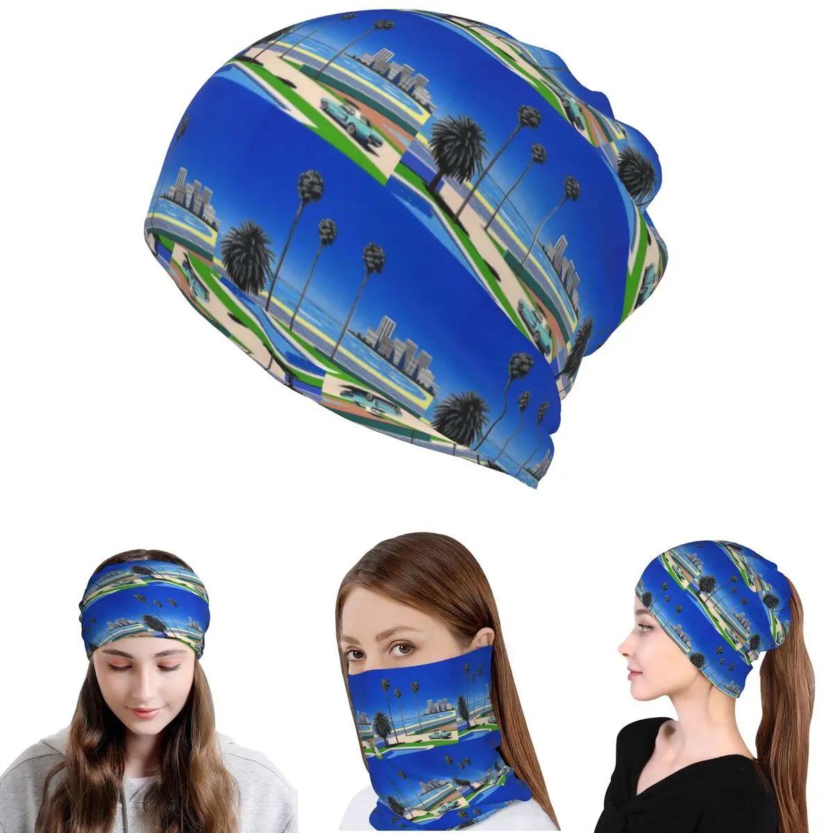Hiroshi Nagai Vaporwave Bandana Halstuch, Gesichtsschal, multifunktionale Sturmhaube, Mütze für Männer, Frauen, Erwachsene, Winter